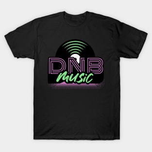 DNB - Music Vinyl (pink/green) T-Shirt